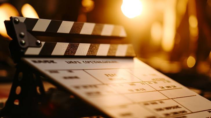 Jessica S. Ornelas on set with a clapperboard